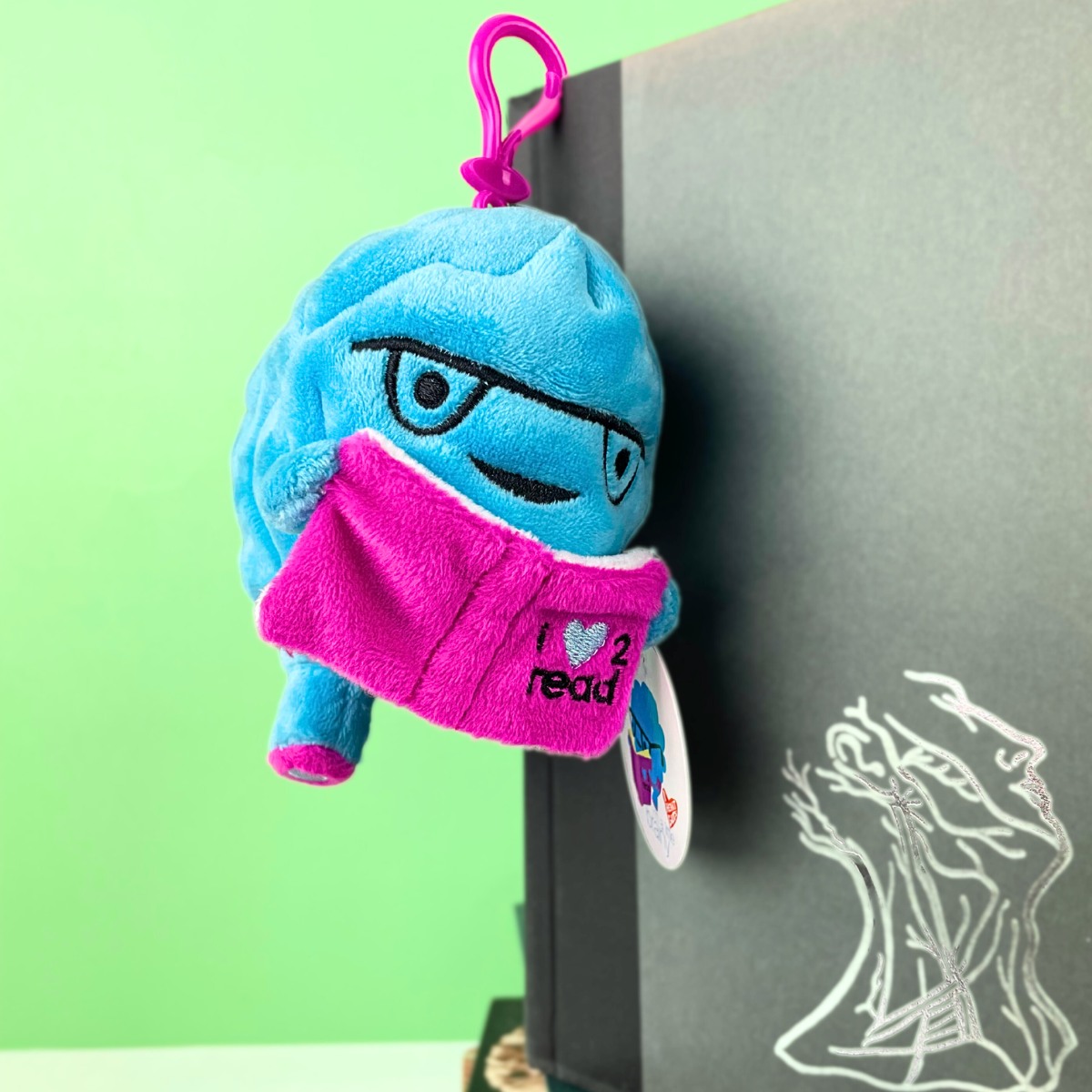 Keyring brain hug - I Love 2 Read