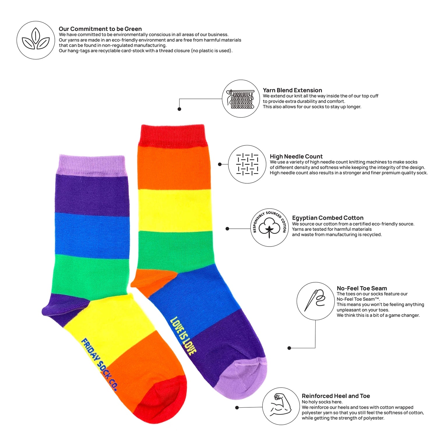 socks rainbow (love is love)