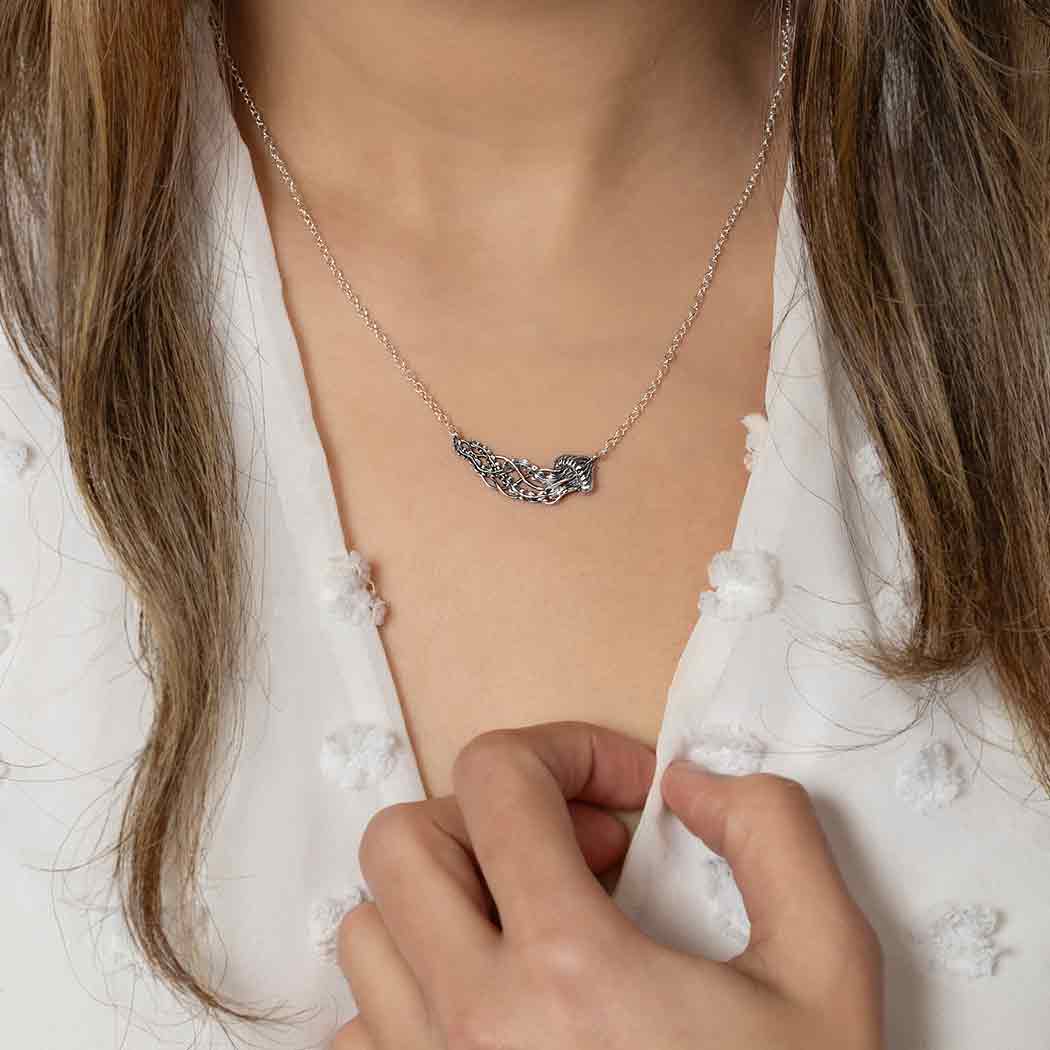 Silver necklace jellyfish