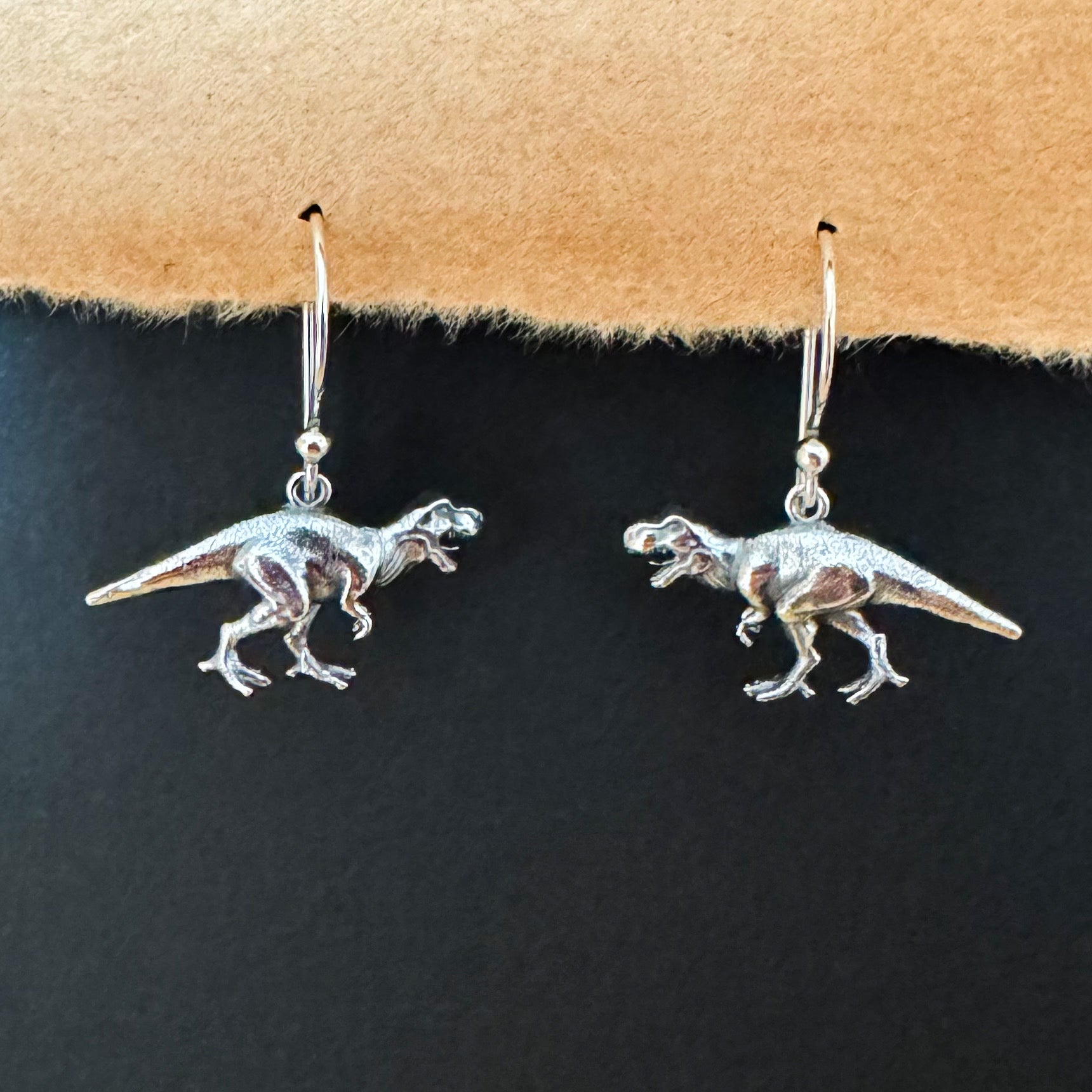Silver earrings Tyrannosaurus rex
