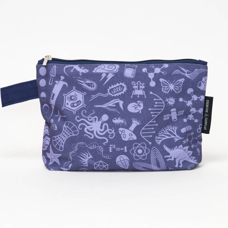 zip case "Science is magic that works" (purple)