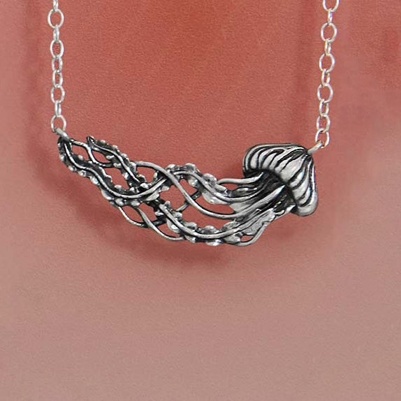 Silver necklace jellyfish