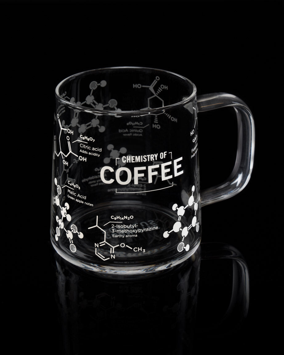 Glass Mug "The Chemistry of Coffee"