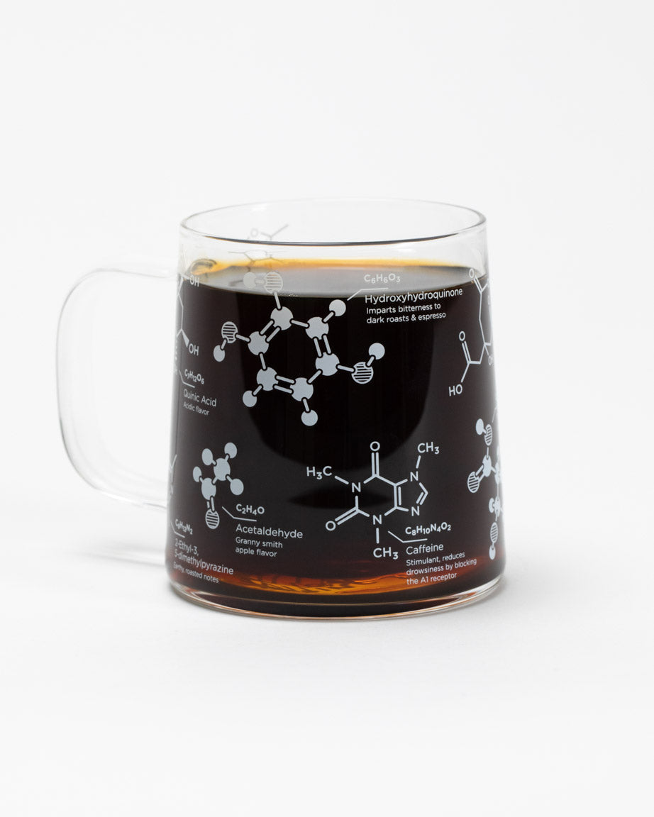 Glass Mug "The Chemistry of Coffee"