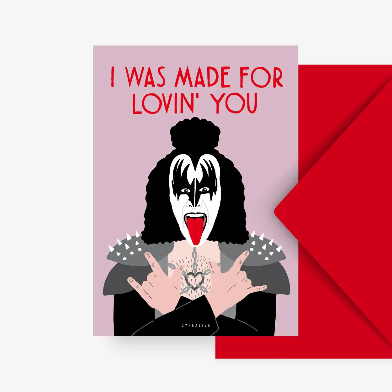 Wenskaart Kiss "Made for lovin' you"