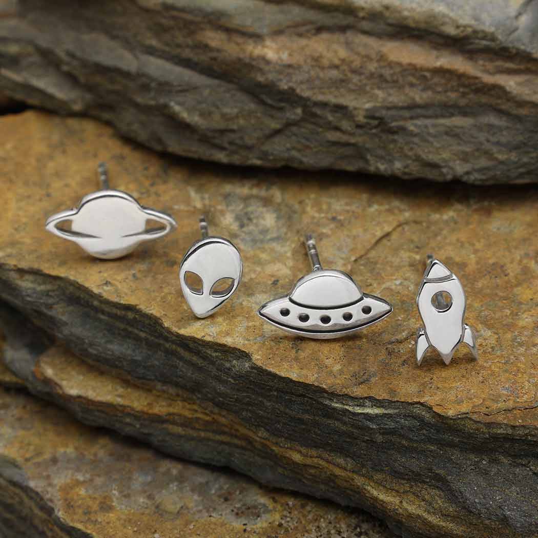 Boucles d'oreilles en argent Alien Invasion