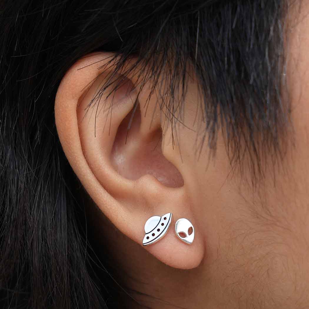 Boucles d'oreilles en argent Alien Invasion