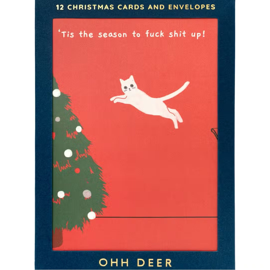 Set 12 kerstkaarten “Ken The Cat”