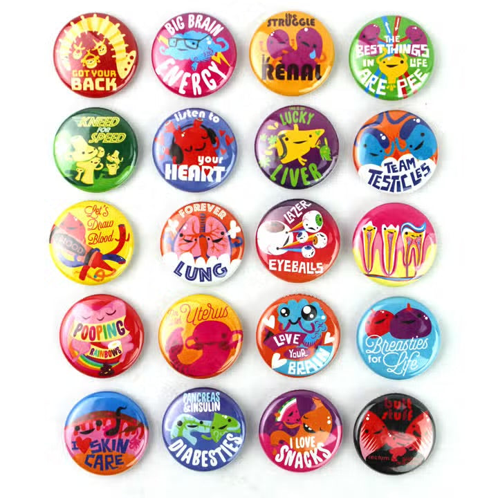 Buttons “Cute Organs & Health Care”