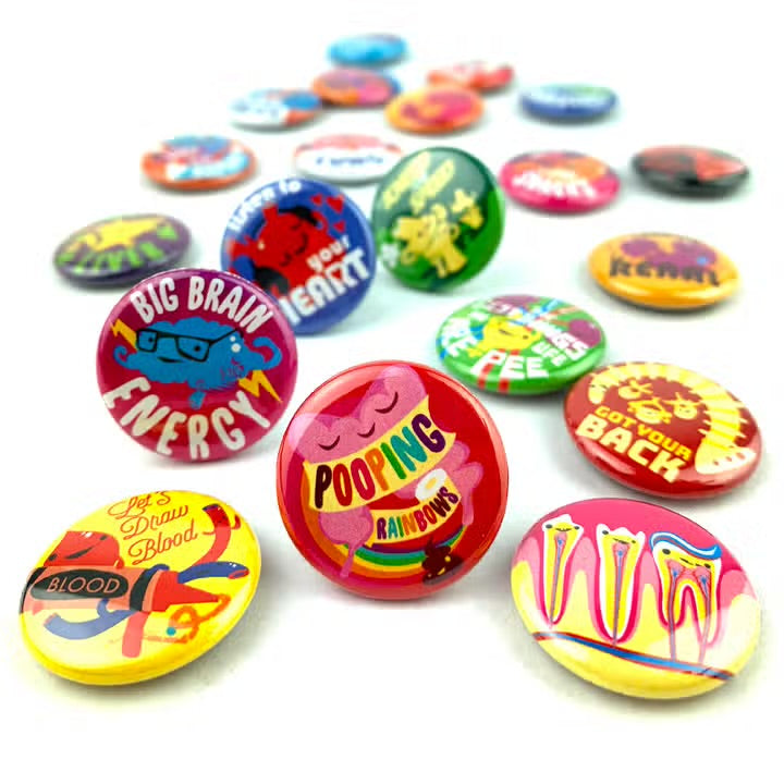 Buttons "Cute Organs & Health Care"
