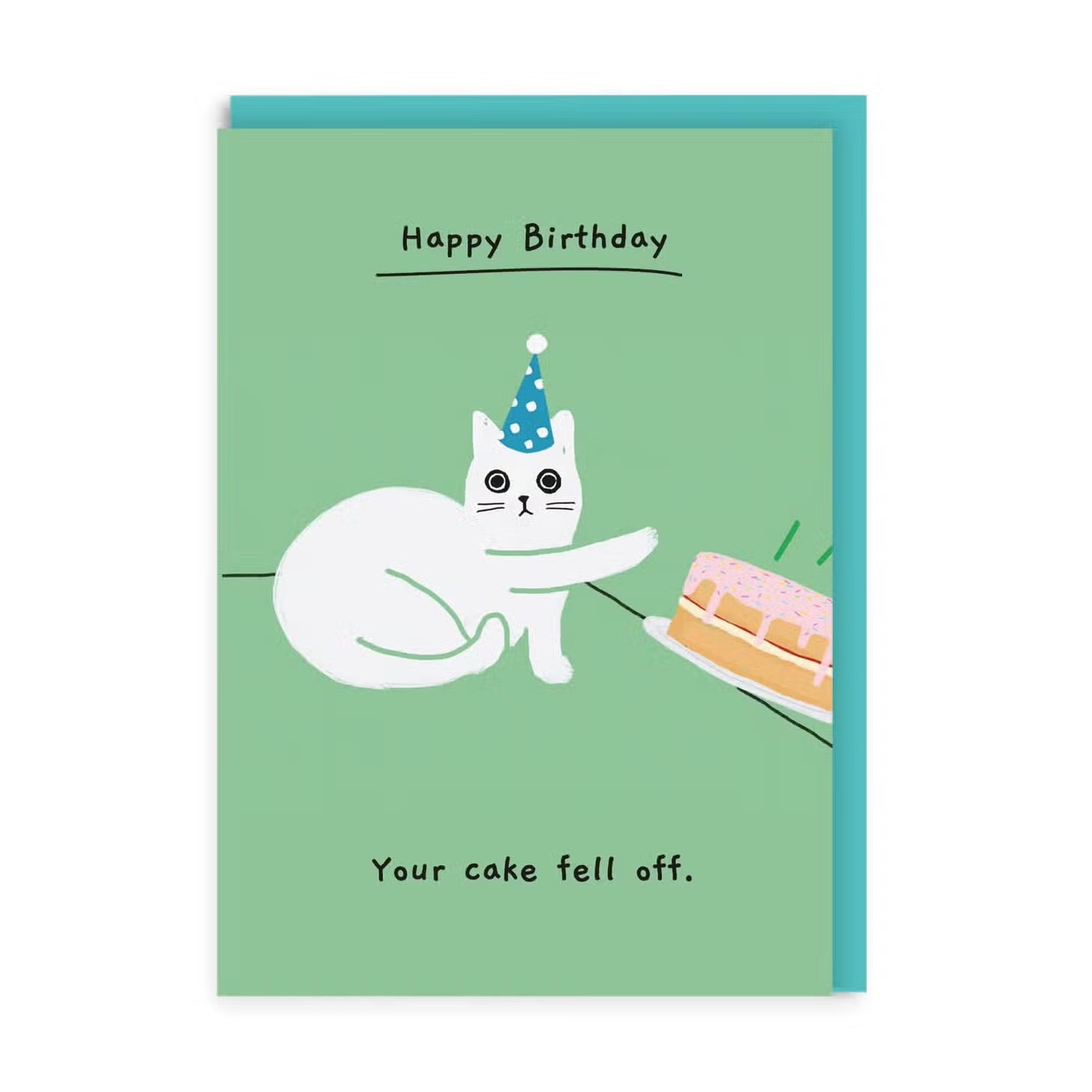 Wenskaart “Your Cake Fell Off”