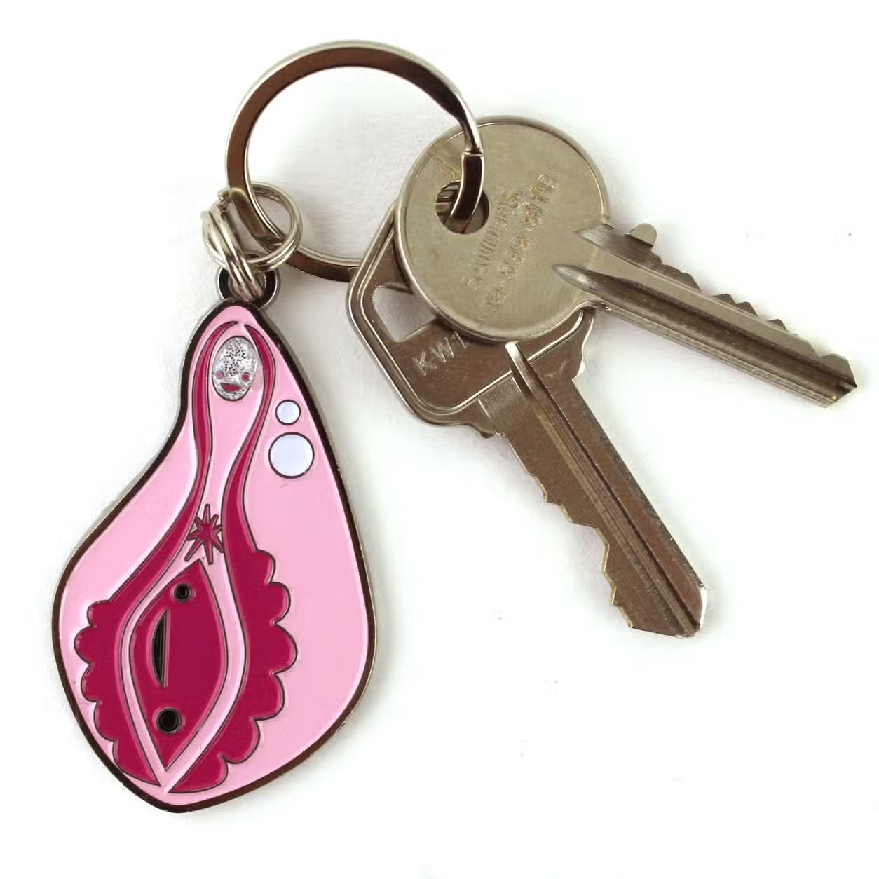 Keychain vulva with glitter clitoris