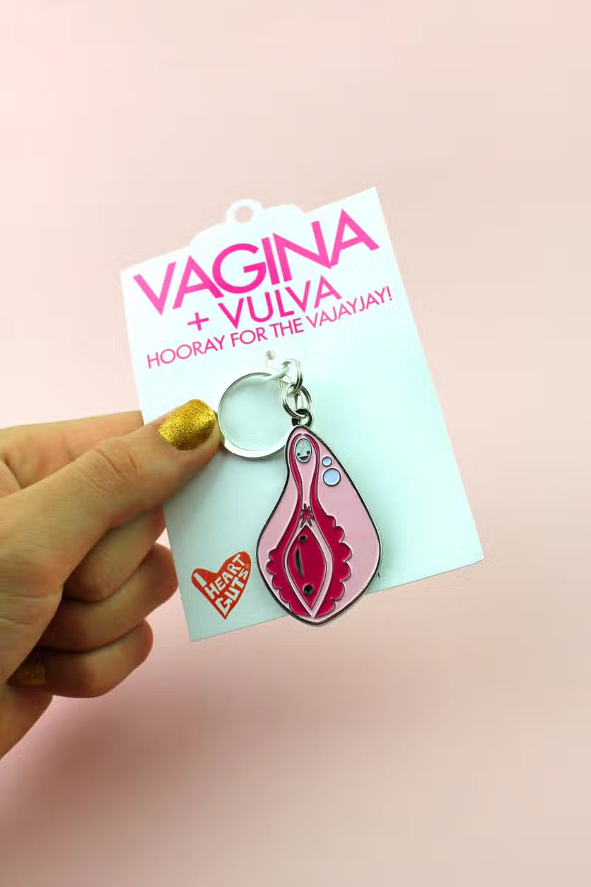 Keychain vulva with glitter clitoris