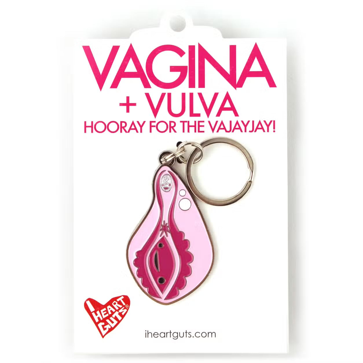 Keychain vulva with glitter clitoris