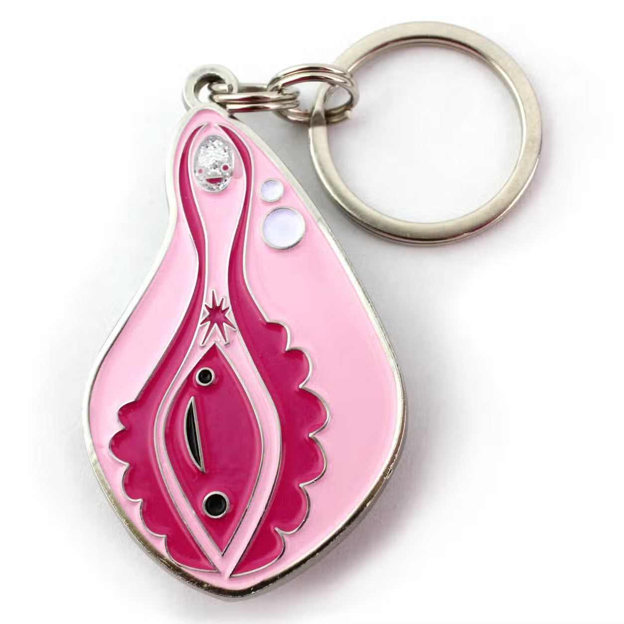 Keychain vulva with glitter clitoris