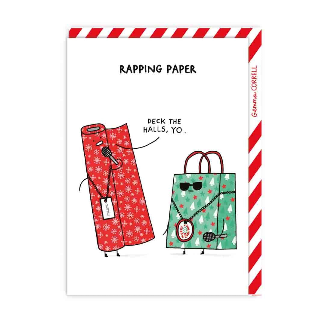 Wenskaart kerst “Rapping Paper”