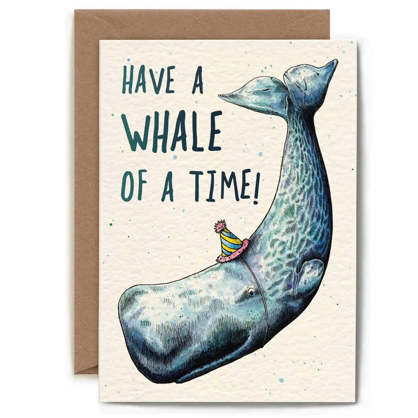 Wenskaart potvis "Whale of a time"