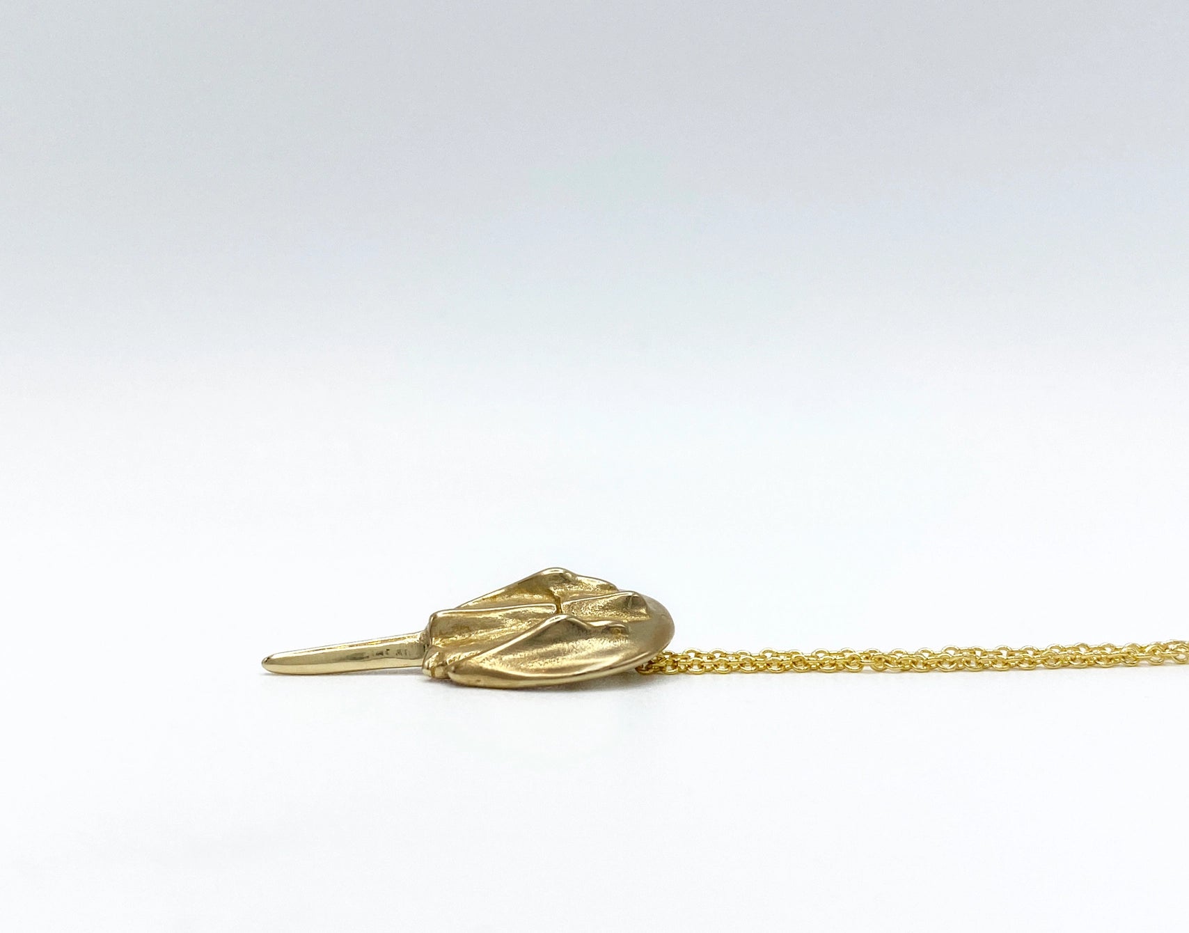 Gold filled necklace with bronze horseshoe crab