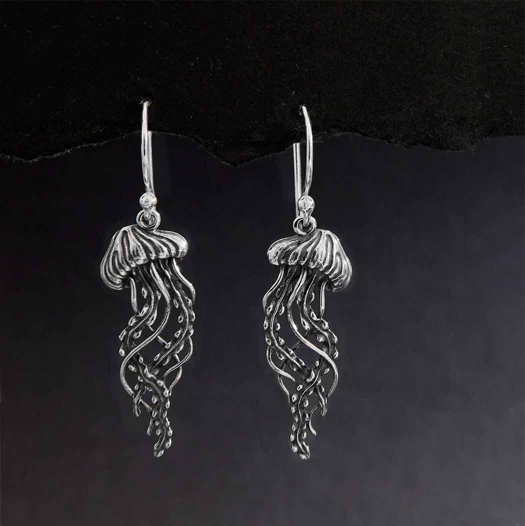 Silver earrings jellyfish (pendants)