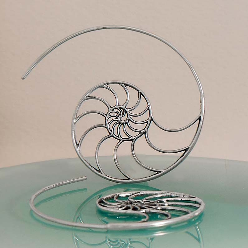 Zilveren oorbellen nautilusschelp