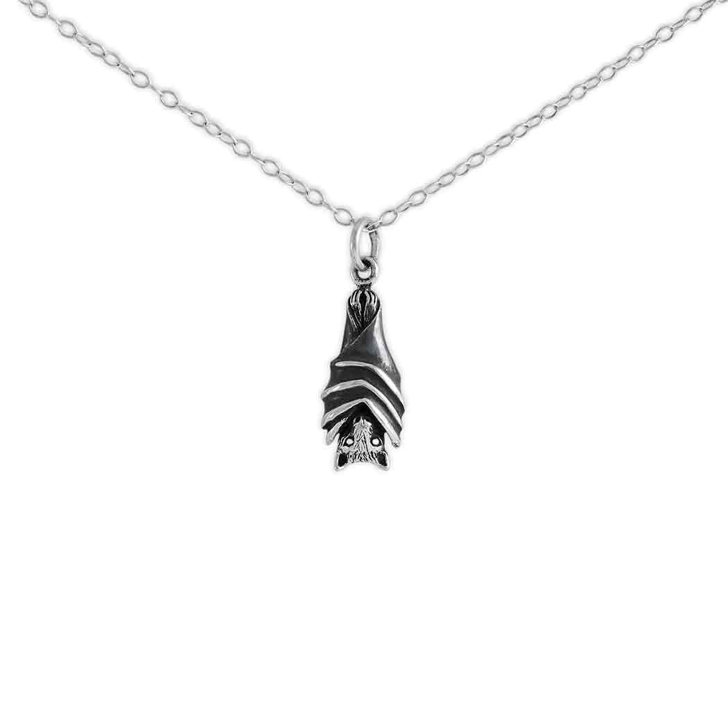Silver necklace bat