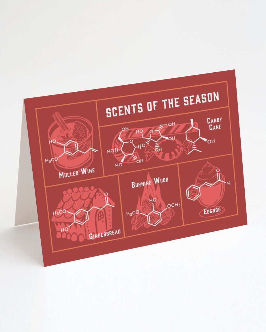 Greeting card Christmas "The Scents of the Season" (red)