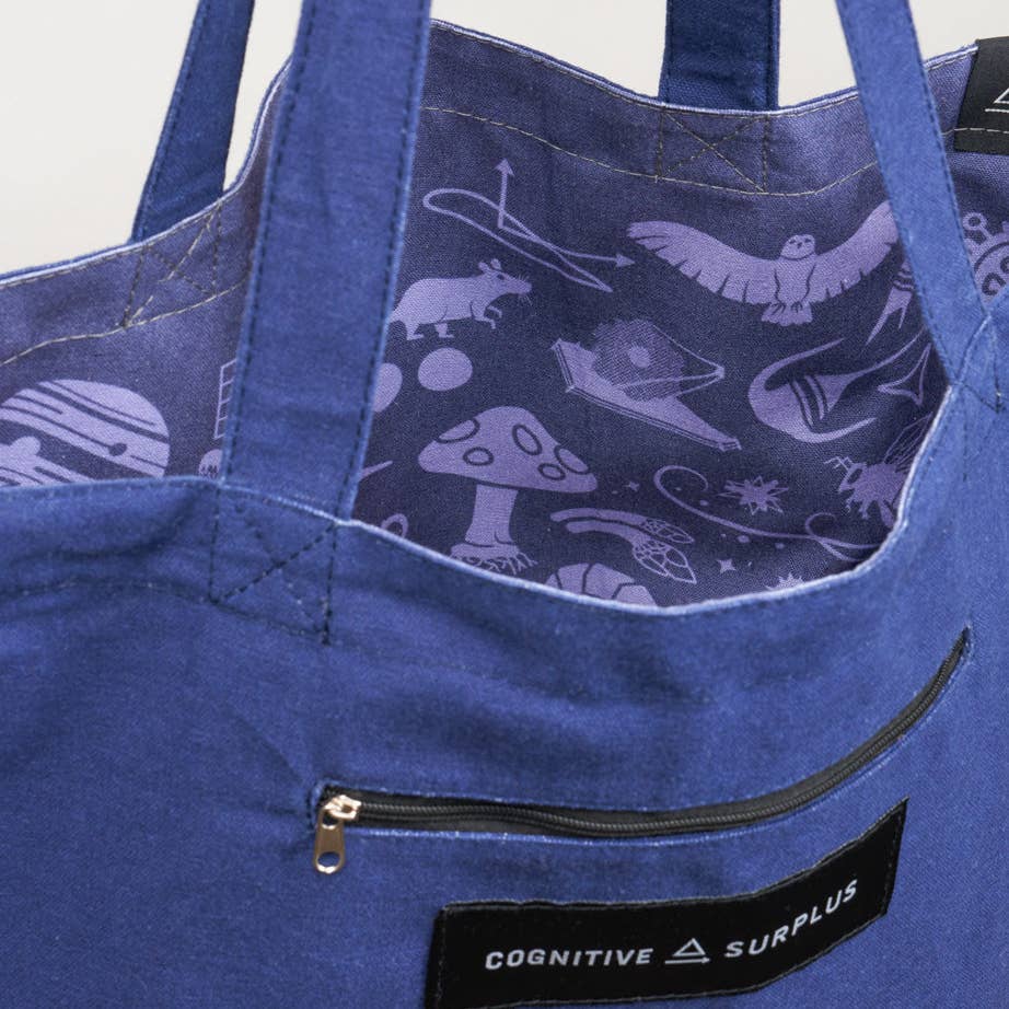 Shoulder bag "Science is magic that works" (purple)