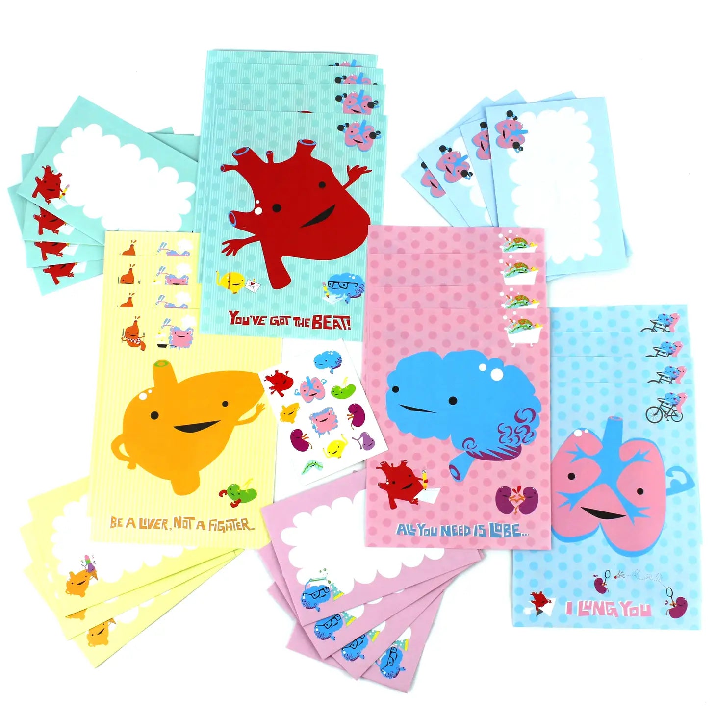 Mix & match stationery set "I Heart Guts"