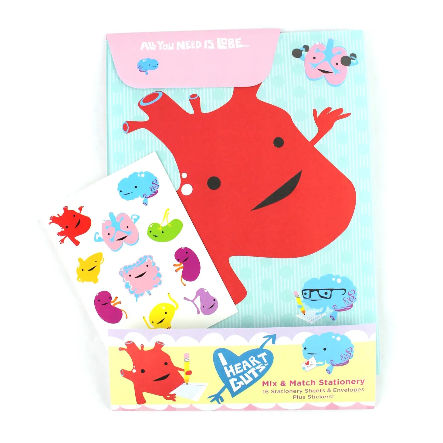 Mix & match stationery set "I Heart Guts"