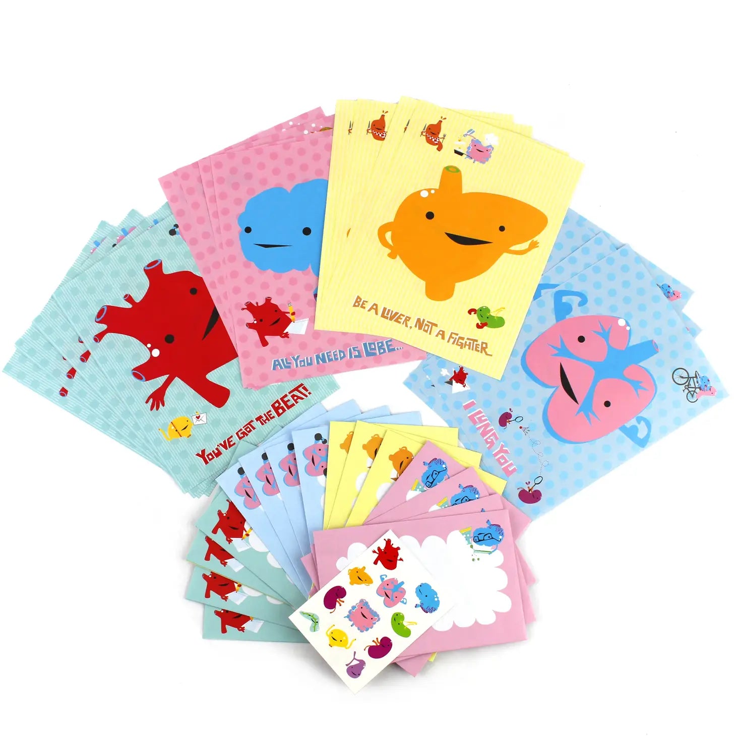 Mix & match stationery set "I Heart Guts"