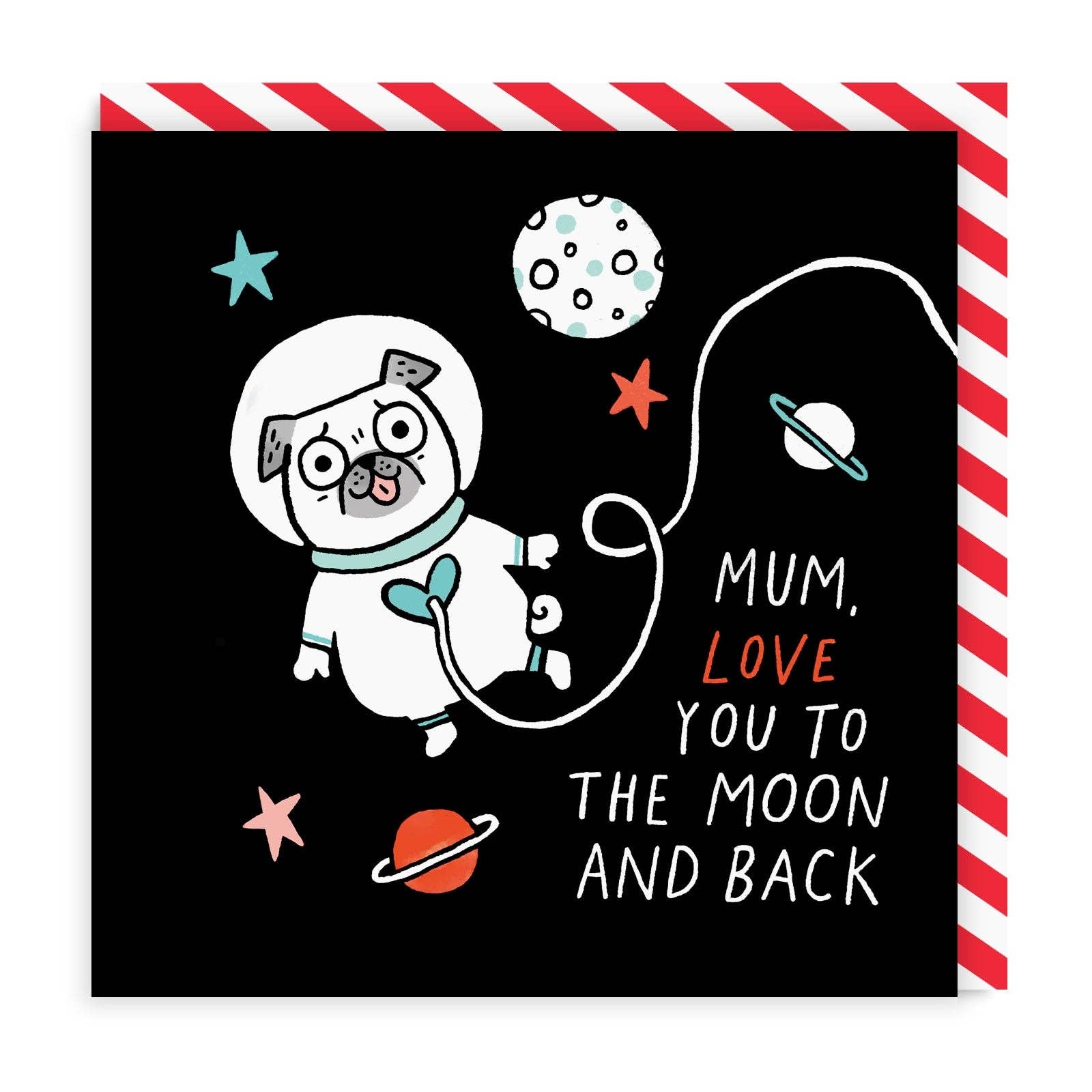 Mother's Day greeting card "Love You to the Moon and Back" - Fairy Positron