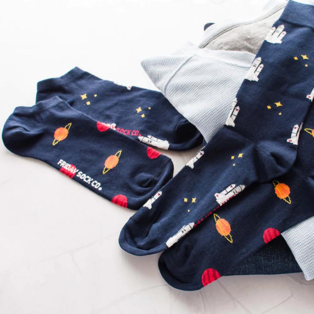 Ankle socks planets & space shuttle (40-44) - Fairy Positron