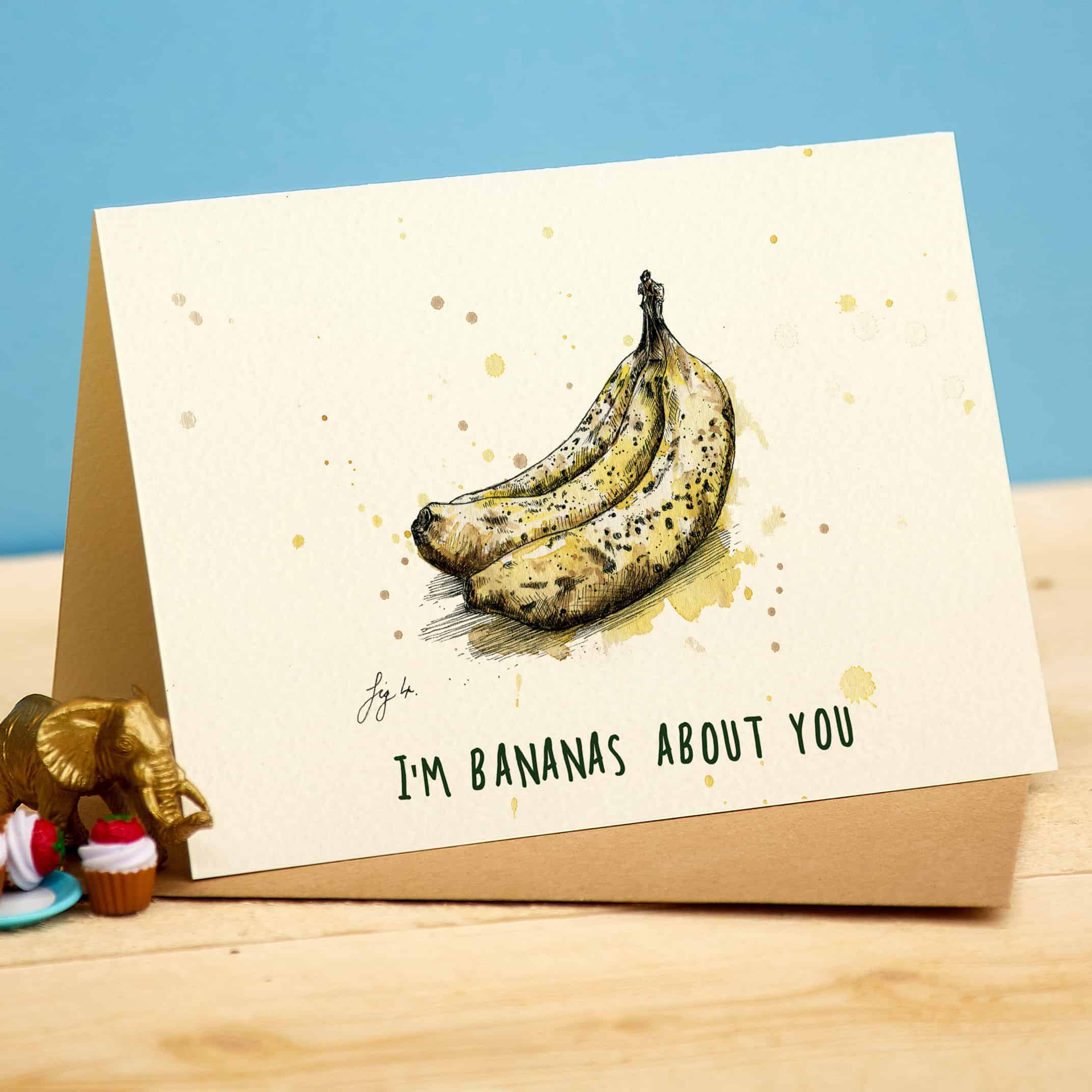 Wenskaart "Bananas about you" - Fairy Positron