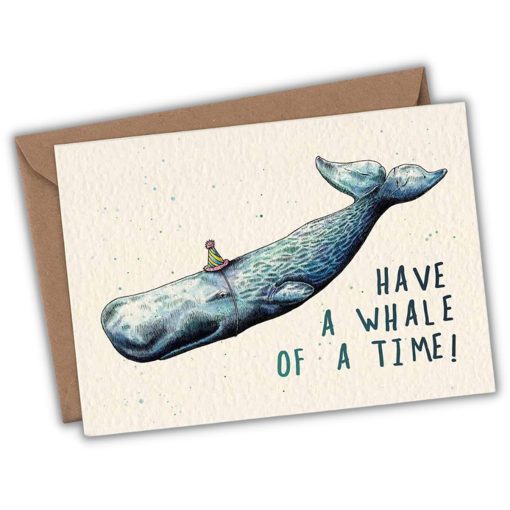 Wenskaart potvis "Whale of a time" - Fairy Positron