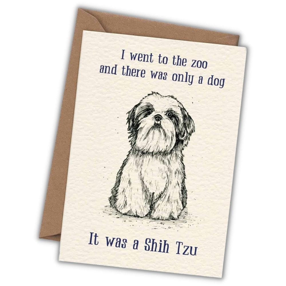 Wenskaart Shih Tzu "One dog in the zoo" - Fairy Positron