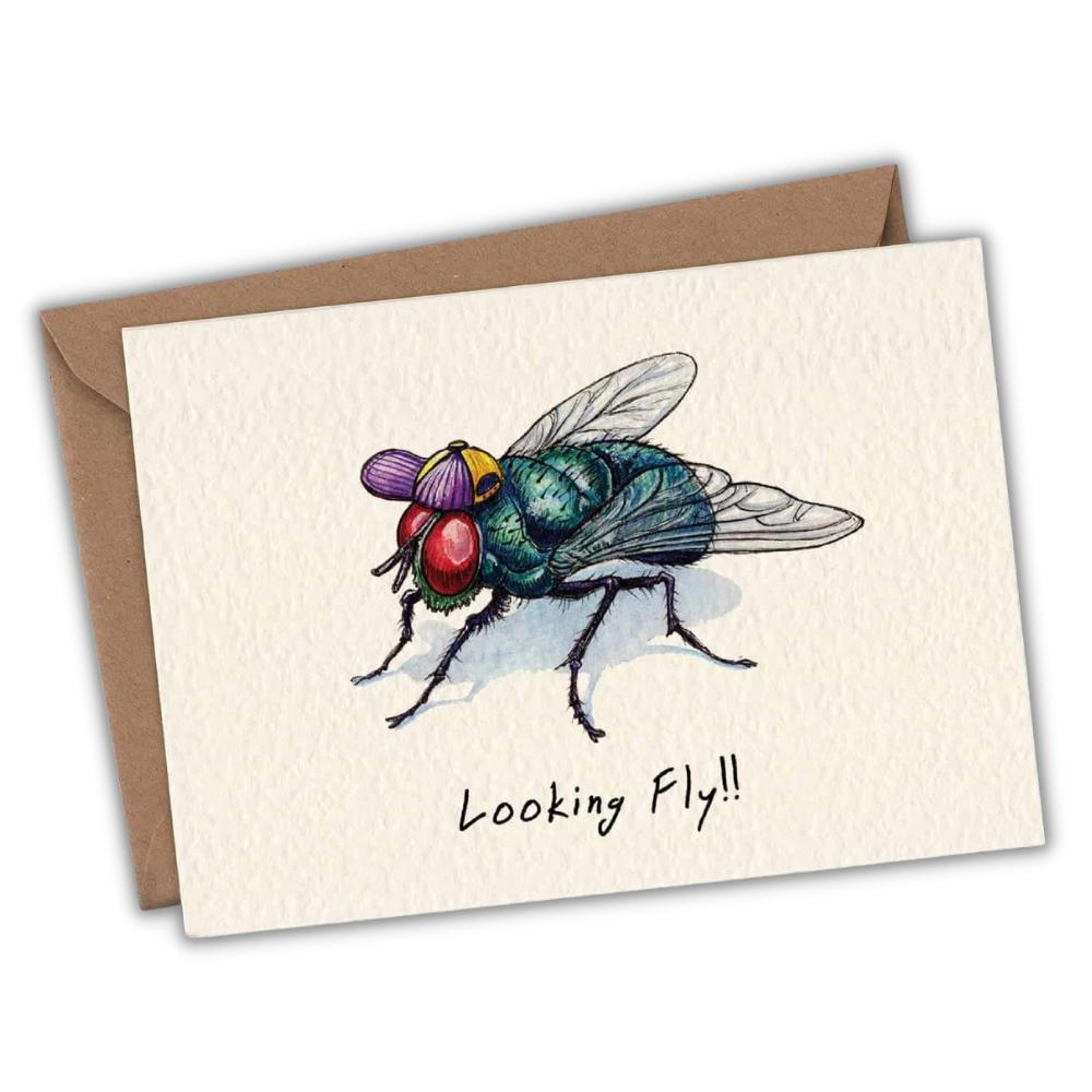 Wenskaart vlieg "Looking fly"-Fairy Positron