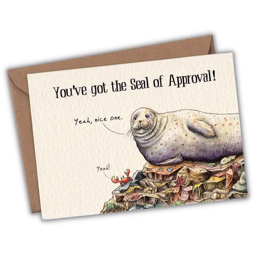 Wenskaart zeehond "Seal of Approval" - Fairy Positron