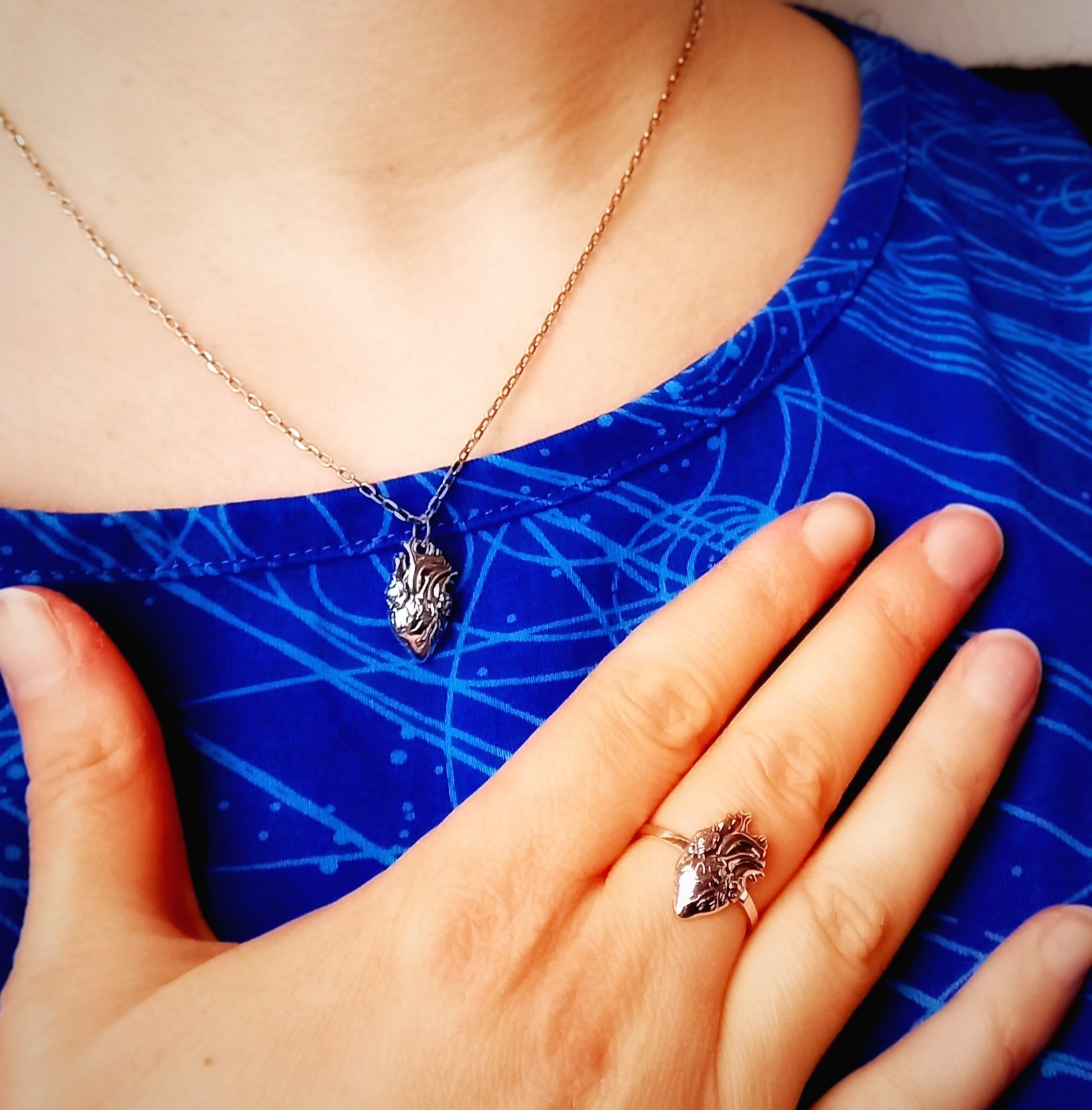 Silver necklace anatomical heart - Fairy Positron