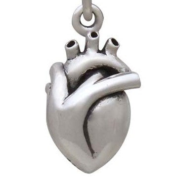 Silver earrings anatomical heart (3D) - Fairy Positron