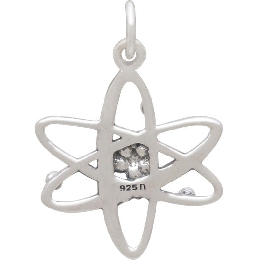 Silver earrings atom - Fairy Positron