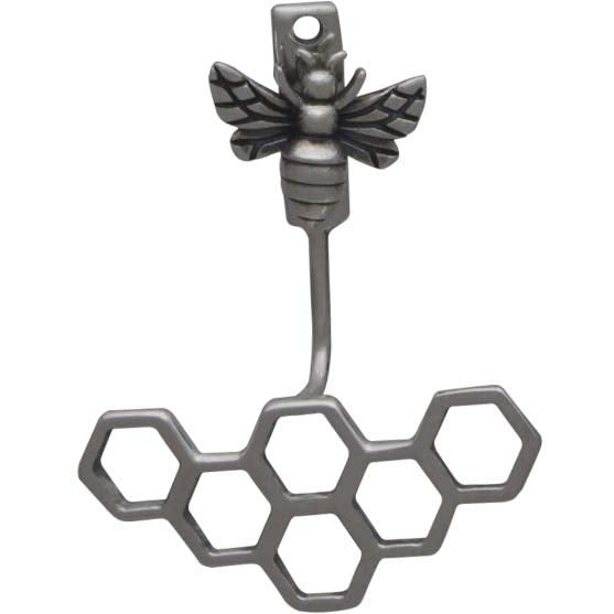 Silver earrings with honeycomb - Fairy Positron