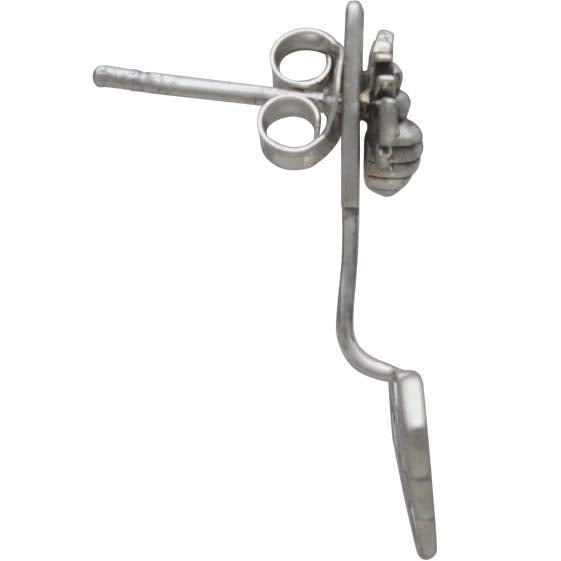 Zilveren oorbellen bij met honingraat - Fairy Positron