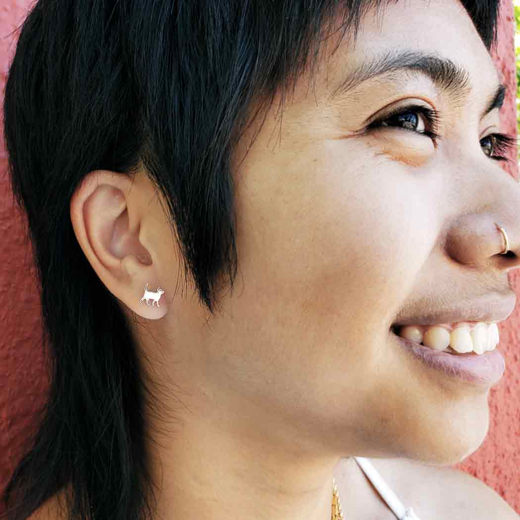 Silver earrings cat - Fairy Positron