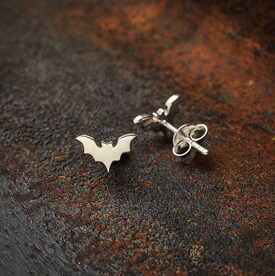 Silver earrings bats (studs) - Fairy Positron