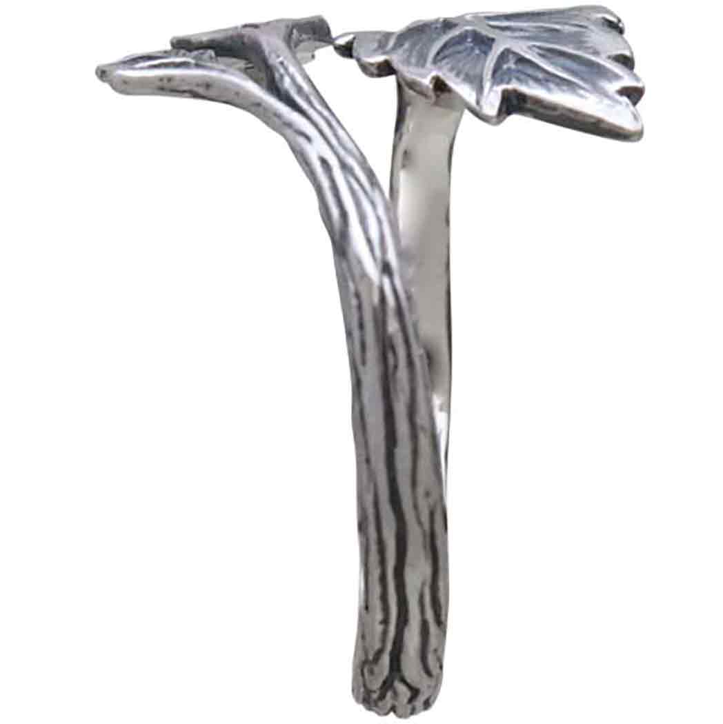 Silver ring leaves - Fairy Positron