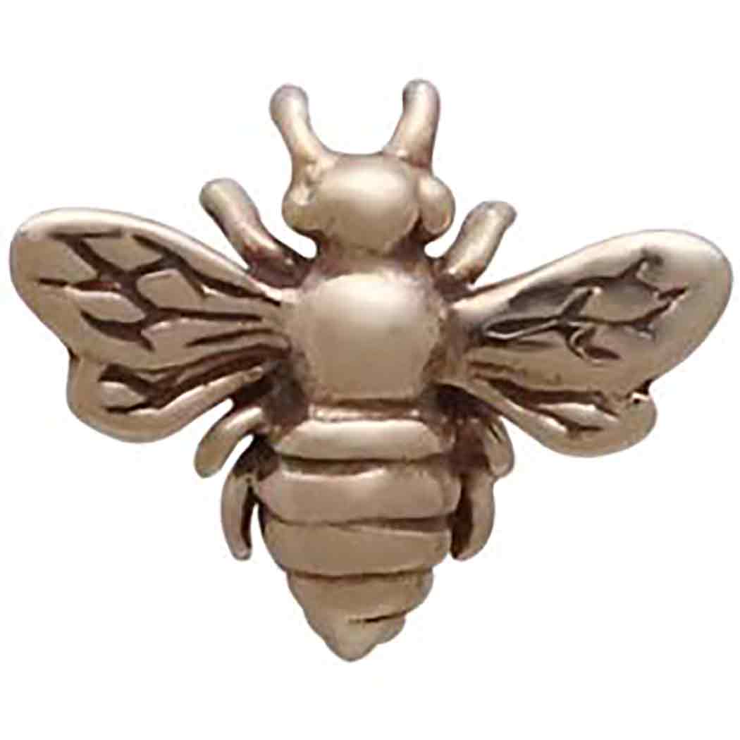 Zilveren studs met bronzen bij (groot) - Fairy Positron