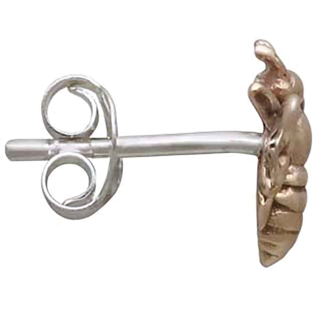 Zilveren studs met bronzen bij (groot) - Fairy Positron