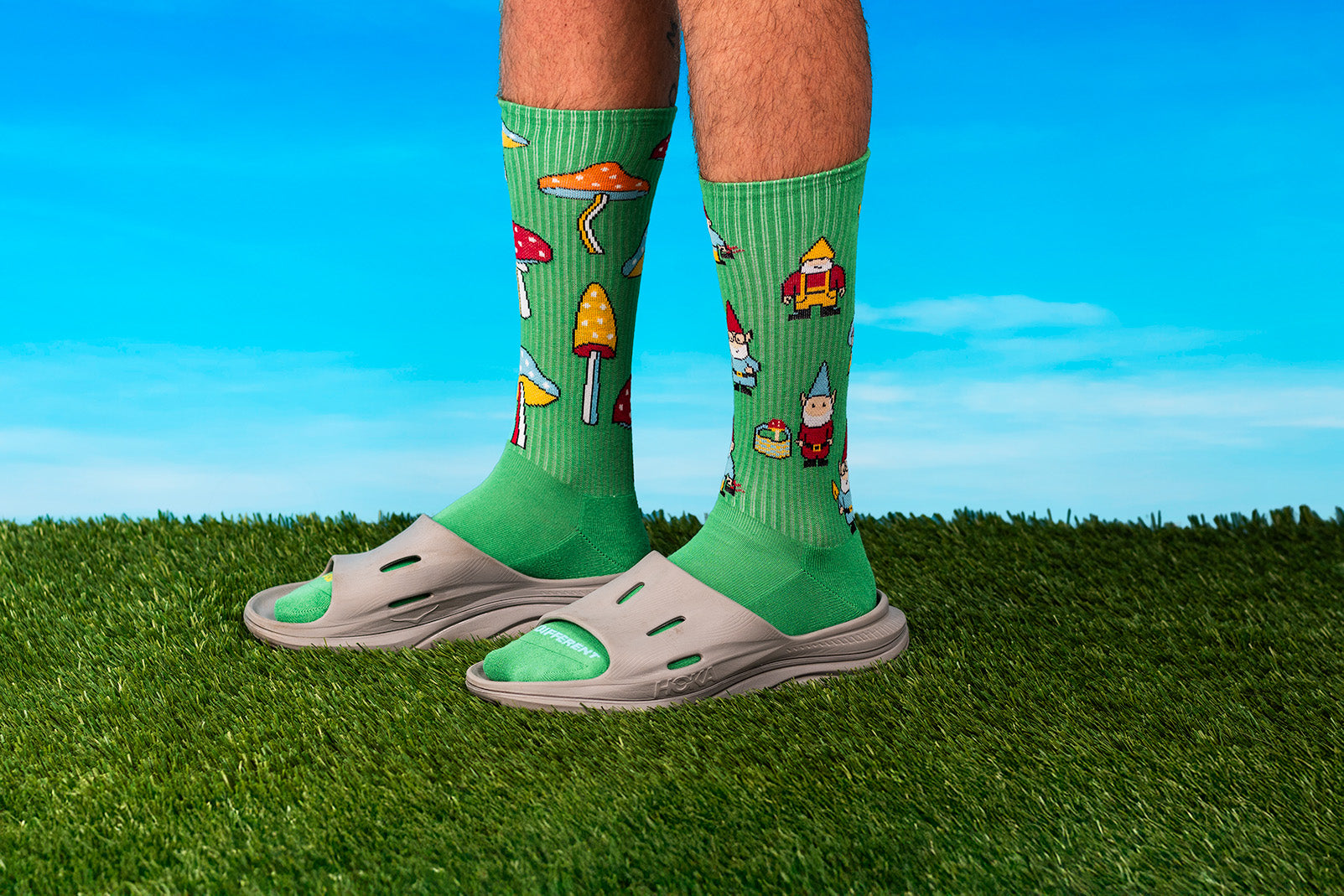 Sports socks Mushrooms & Garden Gnome