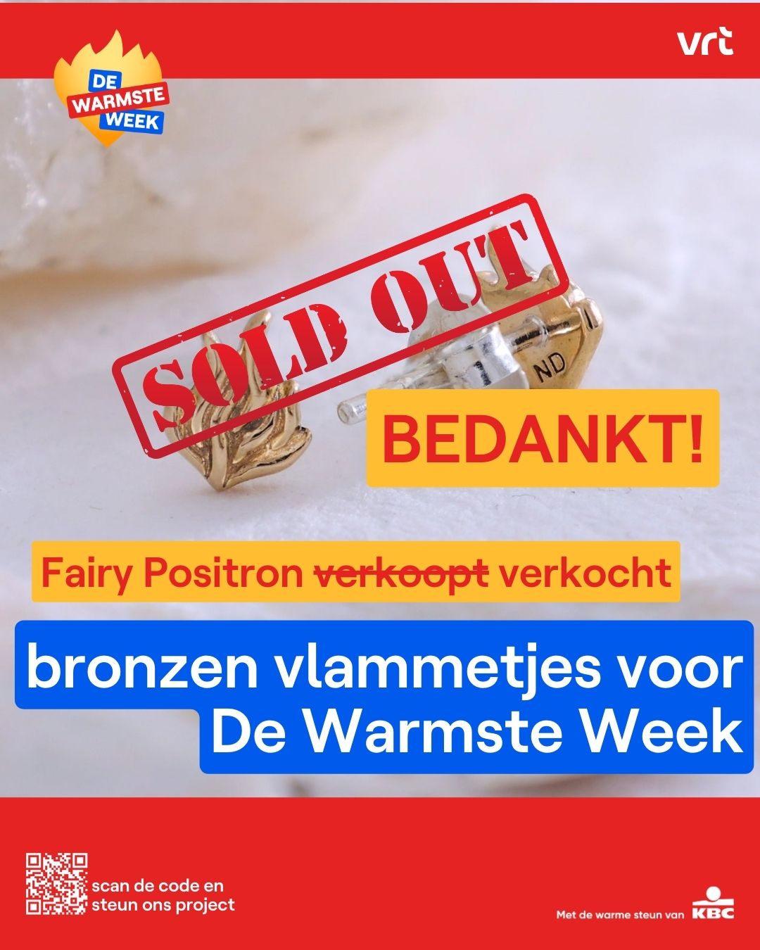 Silver studs with bronze flame