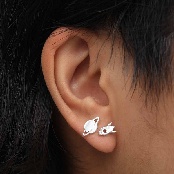 Silver earrings moon